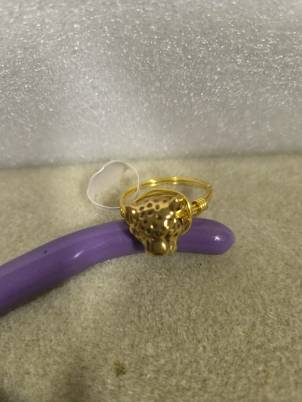Handcrafted Gold Leopard Head Wire-Wrapped Ring - Men's Jewelry